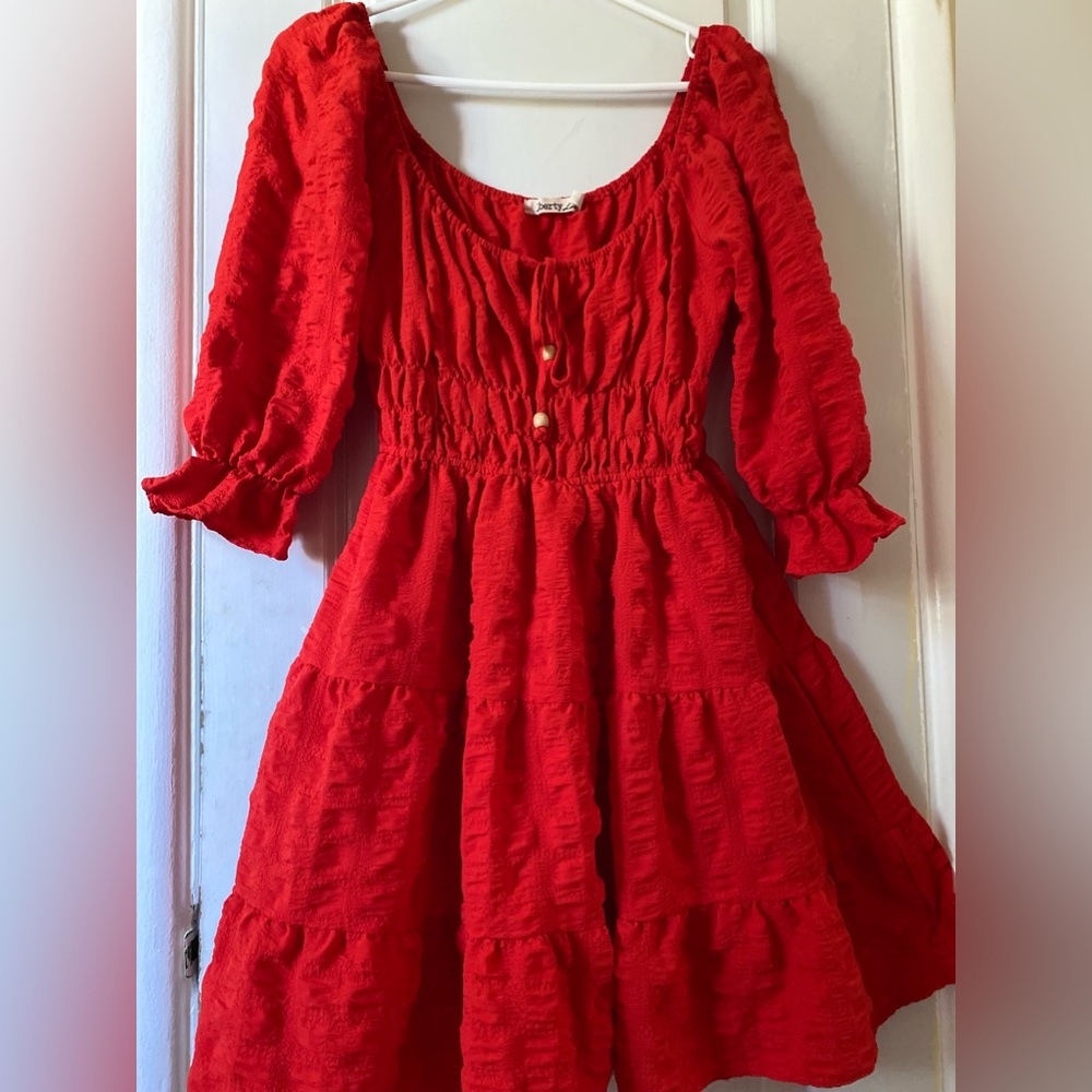 Red Ruffle Dress